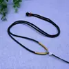 Colar com Pingente de Jade Branco de Novo Estilo no Atacado com Cordão Ajustável, Colar com Pingente de Jade para Homens e Mulheres, Cordão Grosso