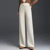Pantalones rectos de pierna ancha, simples y elegantes, para mujer, nuevo modelo otoño 2026, de cintura alta, adelgazantes, con caída, reducen la edad, pantalones casuales negros