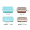 Caja de almuerzo plegable de silicona para fabricantes, lonchera portátil para estudiantes, lonchera cuadrada, caja de almacenamiento para refrigerador, caja para conservar la frescura, venta al por mayor