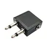 Conector de aviação banhado a ouro e níquel 3.5 um-dois cabeça de conversão de áudio plug de fone de ouvido conversor de fone de ouvido de aviação 3.5MM