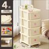Estante de almacenamiento con carrito, móvil, de pie, para sala de estar, dormitorio, mesita de noche, suministros para bebés, estante de almacenamiento de refrigerios para bebés de varias capas