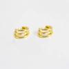 Pendientes de plata de ley s925 con hebilla corta para oreja, de tres capas, pequeños, combinables con todo, con personalidad, a la moda, para parejas, sin orejas.