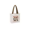 Bolsa de Lona com Logo Estampado, Bolsa Pai e Filho, Bolsa de Ombro Estilo Ins, Mercadoria Cultural e Criativa, Bolsa Promocional de Compras Ecológica