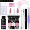 Traje de arte de uñas juego completo pegamento de extensión de cristal lámpara de fototerapia pincel para uñas agua limpiadora traje de herramienta de arte de uñas