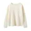 Suéter de Cachemira Nuevo para Otoño e Invierno Coreano Transfronterizo para Mujer Camiseta de Punto Base Jersey Holgado Adelgazante Decoración de Campanilla Pequeña