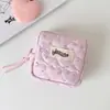 Bolsa de Armazenamento Acolchoada em Forma de Coração Estilo Coreano Ins, Bolsa Menstrual Portátil para Estudantes, Bolsa Fofa Pequena para Maquiagem, Bolsa para Fones de Ouvido