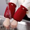 Mangas Impermeables de Raya para Mujer en Otoño e Invierno, Mangas Protectoras Dulces y Resistentes a las Manchas con Perlas para el Trabajo de Oficina