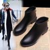 Botas Curtas Versáteis Emagrecedoras de Salto Grosso Estilo Britânico Tendência Cool Design Retrô Botas Martin para Mulheres Versão Coreana Novas Aumentadoras de Altura