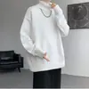 Suéter de Gola Alta Masculino Outono e Inverno, Estilo Preguiçoso, Engrossado, Camisa Básica Juvenil Solta e Bonita, Jaqueta, Suéter de Lã Retrô