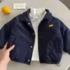 Chaqueta de Algodón para Niños 2025 Invierno Tendencia para Niños Abrigo Acolchado Bebé Niño Pequeño Doble Capa de Algodón Cuello Revertido Chaqueta de Béisbol