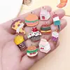 Aleación de Zinc Goteo de Aceite Comida Postre Colgante Hamburguesa Papas Fritas Cono Encanto DIY Pulsera Llavero Accesorios de Joyería