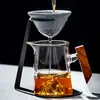 Infusor de té sin perforaciones, infusor de té de taza de ceremonia de alta gama, separador integrado de té y agua, filtro de piedra mineral, soporte para preparar té