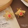 Pendientes de alta gama con incrustaciones de camelia, diamantes de imitación, perlas y flores, estilo retro Joker, joyería de la época medieval, venta al por mayor