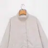Novedad Primavera 2026 Moda Callejera Femenina Europea y Americana Chaqueta Cuadros de Manga Larga con Cuello Alto W034 26012