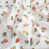 Tecido Estampado de Algodão com Urso de Desenho Animado e Flores Roupas para Bebês e Crianças Roupas de Escalada Pijamas Saco de Dormir Roupas para Casa Tecido para Roupa de Cama
