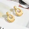 Explosões Europeias e Americanas Retro Oval Duplo Anel Presilha de Orelha Moda Feminina Espesso Geométrico Vazado Simples Argolas