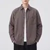 Camisa retro americana lavada de manga larga nueva 2026, prenda exterior para hombre, estilo japonés, corte recto holgado, marca de moda