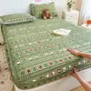 Lençol de elástico para cama de solteiro com enchimento de algodão fofo, capa de colchão à prova de sujeira e poeira, protetor de colchão marrom, roupas de cama de Taiwan, atacado, transfronteiriço