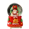 Várias caixas de música de bola de cristal luminosa de Natal, presentes de Natal, enfeites decorativos, figuras fofas de Papai Noel e boneco de neve, e caixas de música de oito tons
