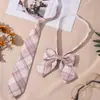 Jk Small Tie Preto Feminino Estilo Universitário Uniforme Gravata Borboleta Xadrez Camisa Sem Gravata Acessórios Decorativos Menina