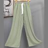 Calça de Pijama de Algodão e Seda Tendência 2025 para Mulheres, Pode Ser Usada Fora, Tamanho Grande Solta de Perna Larga com Estampa de Desenho Animado, Calça para Casa