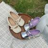 Zapatos de vestir sencillos para niña estilo Chanel, Nuevo diseño cruzado para primavera y otoño, Zapatos de piel versátiles y de moda para niña, Mocasines estilo coreano para estudiante