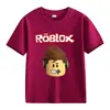 Roupa Infantil Transfronteiriça ROBLOX Camiseta para Meninos e Meninas Verão Europeu e Americano Camiseta de Algodão de Manga Curta Jaqueta de Manga Curta para Homens e Mulheres de Comércio Exterior
