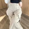Macacão jeans com bolsos e cintura alta, estilo slim, para mulheres, nova calça de perna larga, primavera 2024