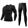 Traje de Fitness Bodysuit para Hombre Alta Elasticidad Ropa de Fitness Ropa Deportiva para Correr Secado Rápido Conjunto de Cinco Piezas para Entrenamiento