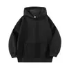 Sudadera chaqueta casual holgada de color liso estilo callejero americano para hombre, sudadera con capucha de moda otoño e invierno