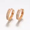 Pendientes de aleación de cobre Xuping, estilo europeo y americano, con incrustaciones de gemas artificiales, aro geométrico de moda de lujo ligero para mujer