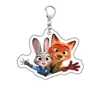 Estilo Ins Llavero de Zootopia Judy Nick Acrílico Dibujos Animados Accesorios Colgante para Pareja