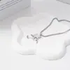 Colar Quadrado de Aço Inoxidável Transfronteiriço com Pérola, Joia Estilo Punk, Pingente de Animal Desenho Animado Gato e Cachorro, Acessórios Corrente Masculina Atacado