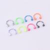 Anillo Redondo Pintado de 8 Colores Forma de C Herradura Anillo para Nariz Septum Labio Acero Inoxidable Joyería para Piercings Estilo Transfronterizo Exportación Forma de Herradura