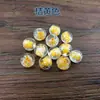 Cuentas de Vidrio Dorado Luminoso Arena Cuentas Sueltas Cristal Transparente Redondas Accesorios para Joyería Hecha a Mano DIY Material para Pulseras