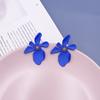 Long Petal Ling Ya Estilo Spray Paint Brincos Personalidade Feminina All-match Matte Flor Brincos Joias da Moda