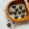 Serie Negra Retro Pájaro de Cerámica Glaseada Checo Doméstico Hojas Hechas a Mano Calco Oro Pulsera DIY Material Accesorios