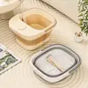 Bacia para Banho de Pés, Bacia Doméstica para Banho de Pés com Massagem e Tampa, Balde Isolado para Banho de Pés até a Panturrilha, Balde Portátil Dobrável para Banho de Pés com Alça