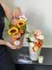 Xingyu [Nuevo Producto para el Día del Maestro] Caja Portátil para Pintura al Óleo Caja de Regalo Redonda de Flores Caja de Flores Caja para Arreglos Florales de Helado DIY