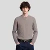 Suéter Masculino APO Transfronteiriço Jacquard de Luxo Leve Padrão Diamante Textura Masculina Solto Gola Redonda Manga Longa Malha Top