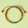Estilo Étnico Festival del Bote del Dragón Cuerda Colorida Pulsera Ovalada Tejida a Mano Muñeca con Forma de Gota de Agua Cuerda Roja Joyería de Mano Producto al por Mayor