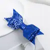 Accesorios para el cabello populares transfronterizos pinza de pelo de lazo de PU de polvo brillante tocado de lazo para niños accesorios urbanos para commuters de negocios