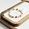 Nuevo Pulsera de Piedras Pintadas Estilo Chino con Cuentas, Pulsera Nueva de Lujo Ligero con Piedras Naturales y Diseño de Nicho, Joyería de Mano Exquisita y Versátil