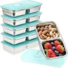 Caja Bento Compartimentada Simple de Acero Inoxidable 304 para Conservar Frescura, Plato Pequeño, Plato para Salsa, Caja de Almacenamiento Sellada para Refrigerador al por Mayor Personalizada