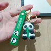 Chaveiro de Animal Sentado Corrente para Bolsa Carro Pingente Boneco Panda de Bambu Natal Silicone Atacado A partir de 10 Peças
