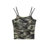 Verano 2025 Nuevo Camuflaje Americano Estampado Diamante Caliente Tirantes Personalizado Calle Sexy Chica Caliente Top de Doble Correa