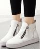 Moda Nova 2018 Sapatos Casuais de Couro Genuíno com Zíper Lateral Sapatos Femininos