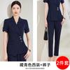 Traje de Verano Delgado de Manga Corta con Tres Botones Traje Profesional Delgado para Mujer Ropa Formal Profesional Departamento de Ventas Joyería Ropa de Trabajo