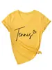 Amazon eBay site independente casual e confortável feminina tênis coração em forma V-neck manga curta camiseta, comércio exterior em estoque