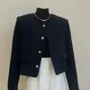 Casaco estilo Chanel preto outono e inverno Novo este ano popular elegante socialite alta qualidade super bonito top curto para mulheres